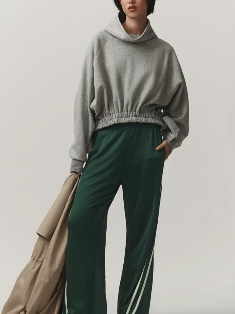 Daily practice long sleeve funnel neck sweatshirt